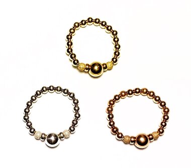 Bolletjes ring 3mm/6mm