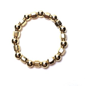 Bolletjes ring met blokjes