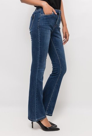 Jeans Flared Donkerblauw lengtemaat 30